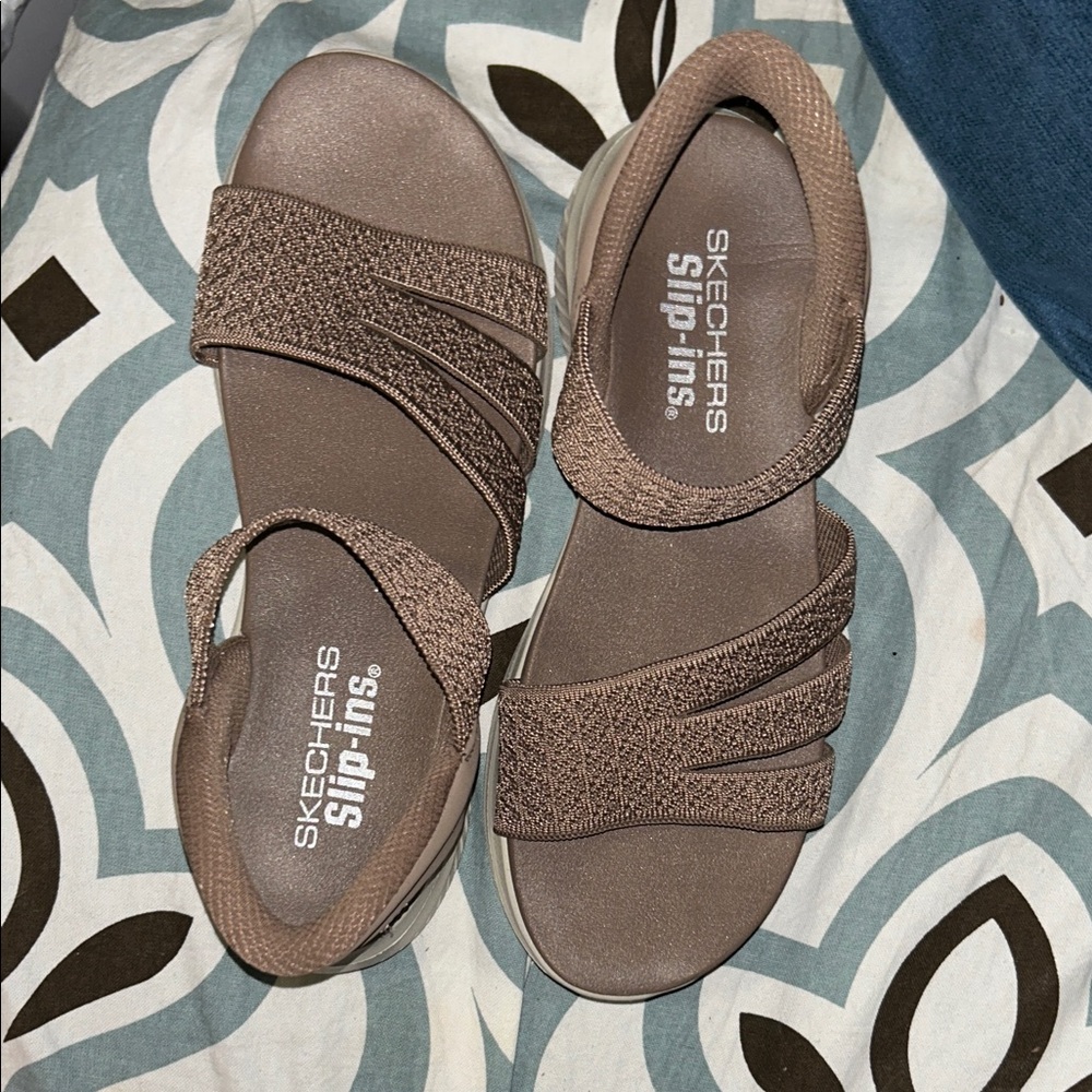 Skechers Slip-Ins Tan Sandals